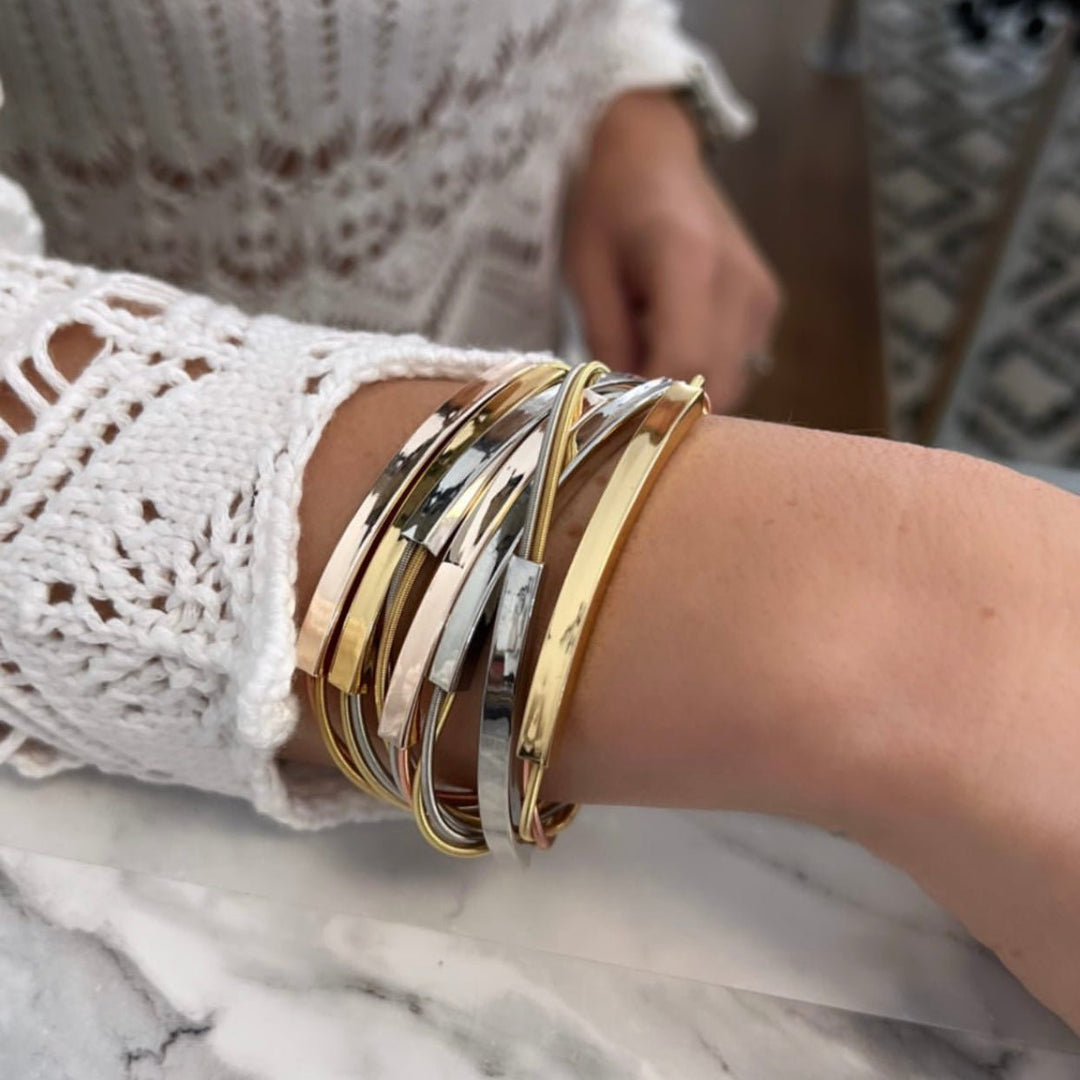 Palm Springs Layered Bars Bracelet - Silver | Mixed Metals