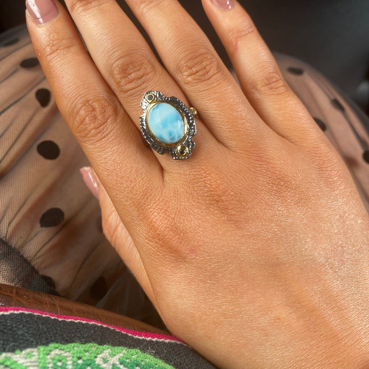 Larimar Seti Ring