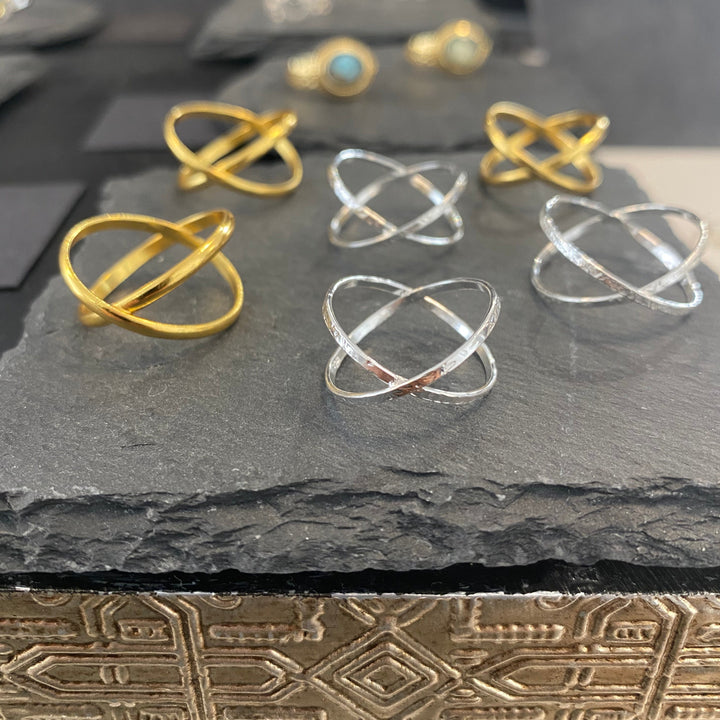 Criss Cross Rings - Sterling Silver | 18ct Gold Plated Sterling Silver