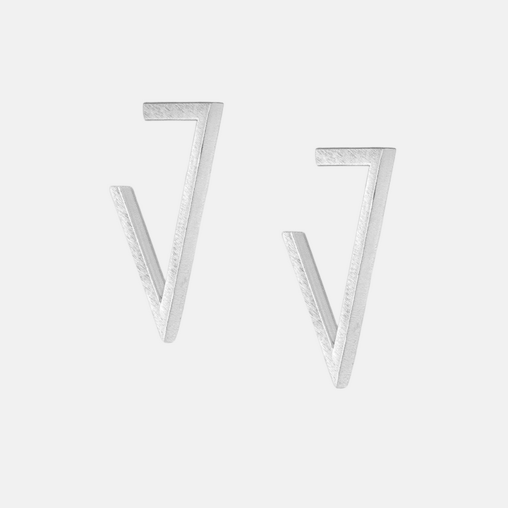 Matt Triangle Hoop Earrings - Sterling Silver | Gold Plated Sterling Silver