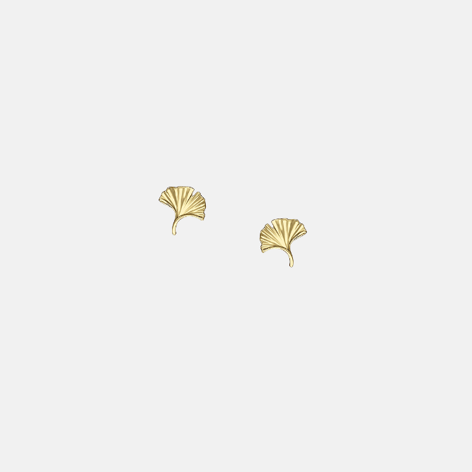 Gingko Leaf Gold Plated Studs