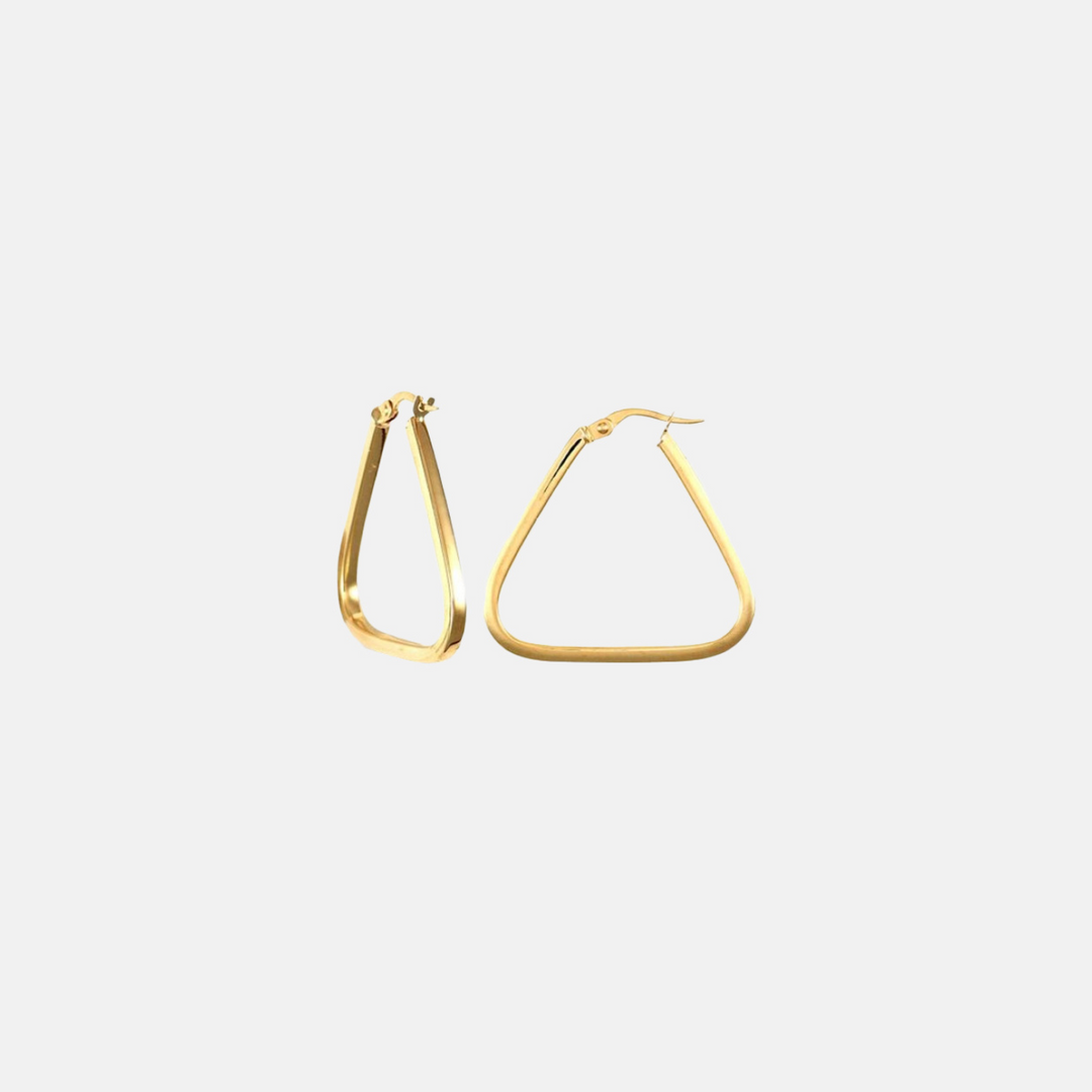 9ct Gold Geo Hoops - Pentagonal | Triangular