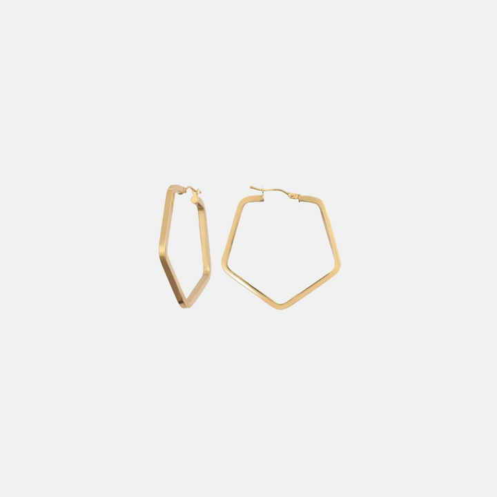 9ct Gold Geo Hoops - Pentagonal | Triangular