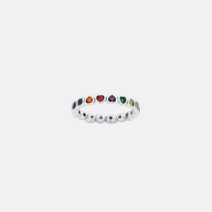 J'Adore Sterling Silver Ring - White | Multi-Colour