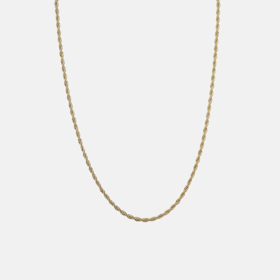 Kiwi Steel Twist Chain Necklace - Steel | Gold Steel