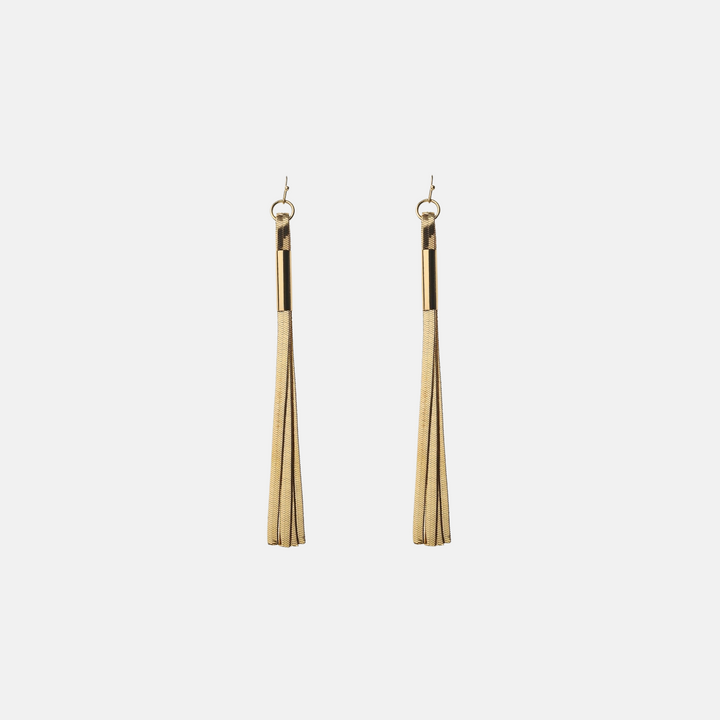 Iguazu Long Tassel Earrings - Silver | Gold