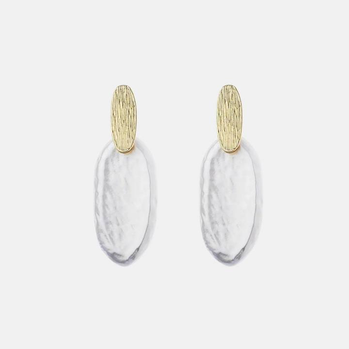 Madrid Matt Silver & Gold Drop Earrings