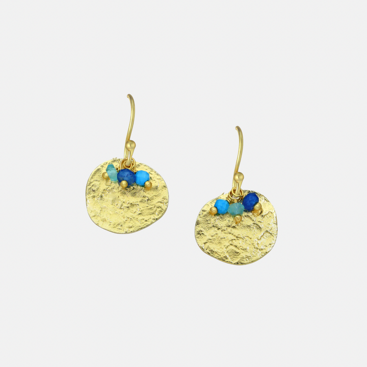 Azure Coast Disc Drop 18ct Gold Plated Earrings