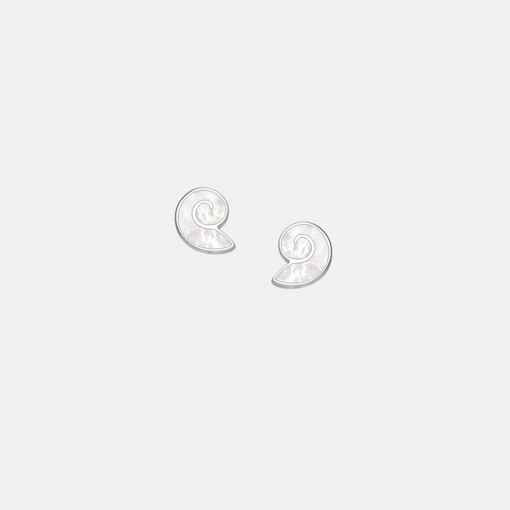 Luna Shell Sterling Silver Stud Earrings