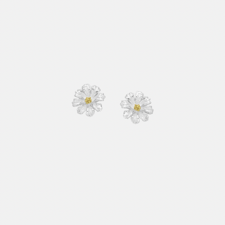 Flower Sterling Silver & Gold Plated Studs