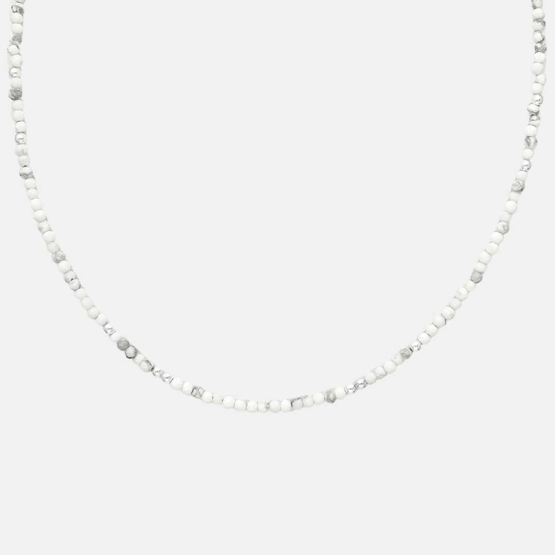 Sia Stone Choker Necklaces - Black Onyx | Chrysocolla | Howlite | Fresh Water Pearl | Tourmaline | Turquoise