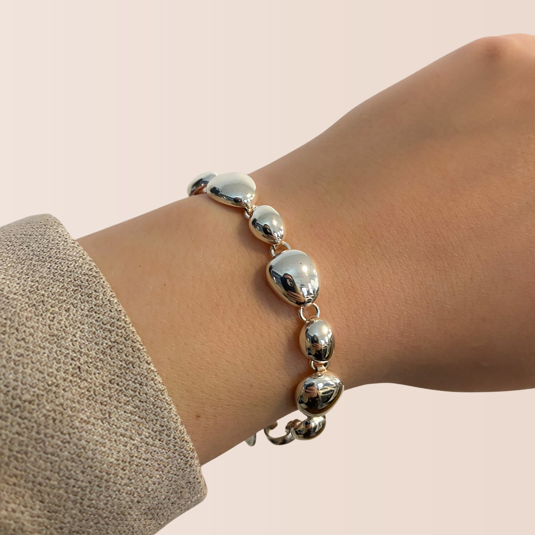 Sterling Silver Pebble Bracelet