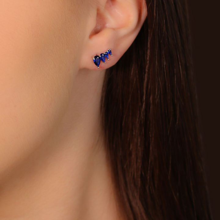 Successional Petal Earrings - Emerald Green | Royal Blue