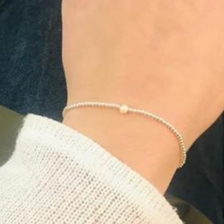 Winona Pearl .925 Sterling Silver Ball Bracelet