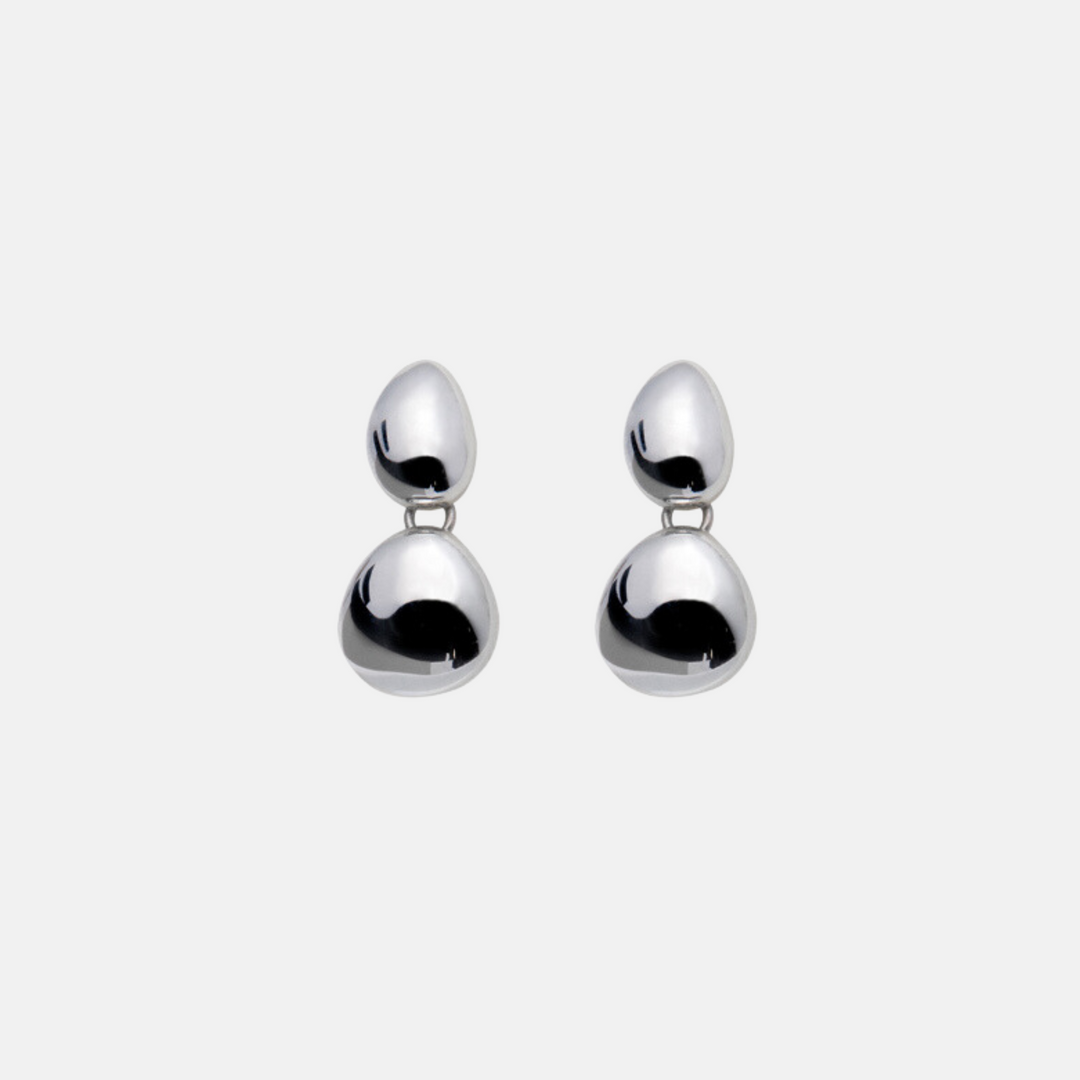 Polished Pebble Sterling Silver Earrings