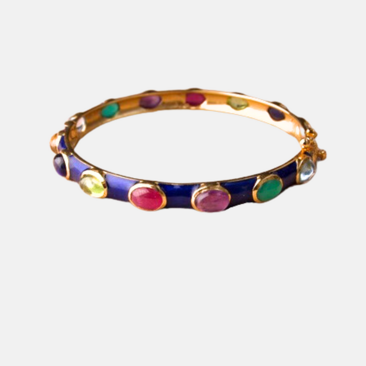 Maia Royal Blue Enamel Mixed Gemstone Bracelet