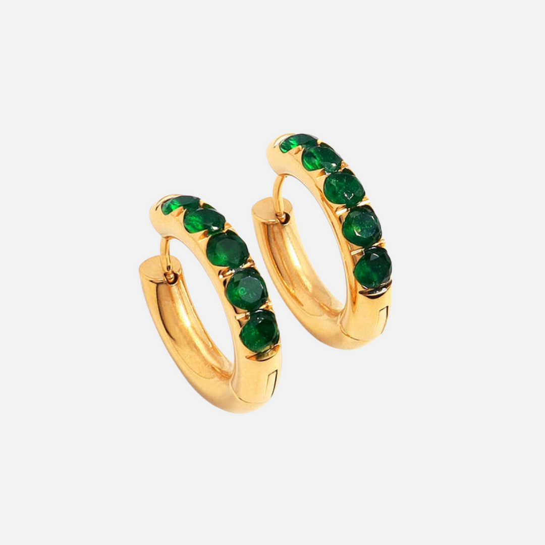 Millie Green Stone Hoops