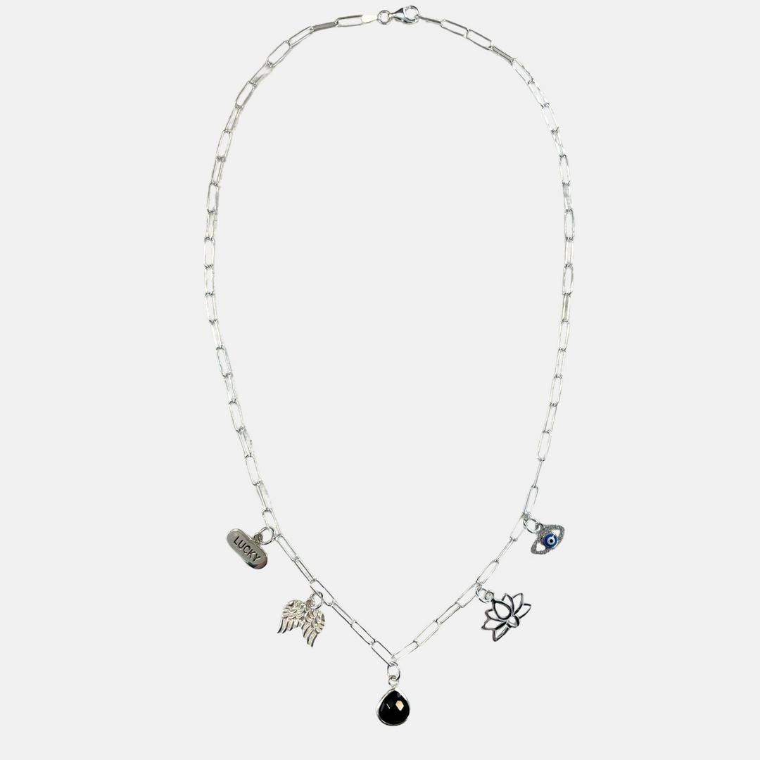 Edie Dainty Silver Square Link Necklace - 17 Inch | 23 Inch | 35 Inch | 45 Inch