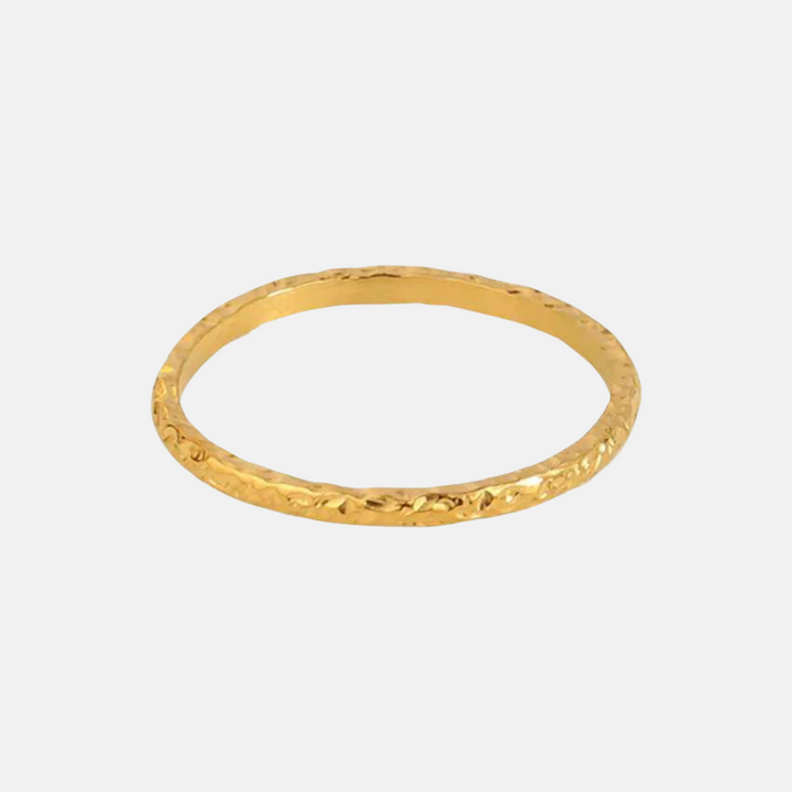 Textured Dainty Gold Band Adriel Ring