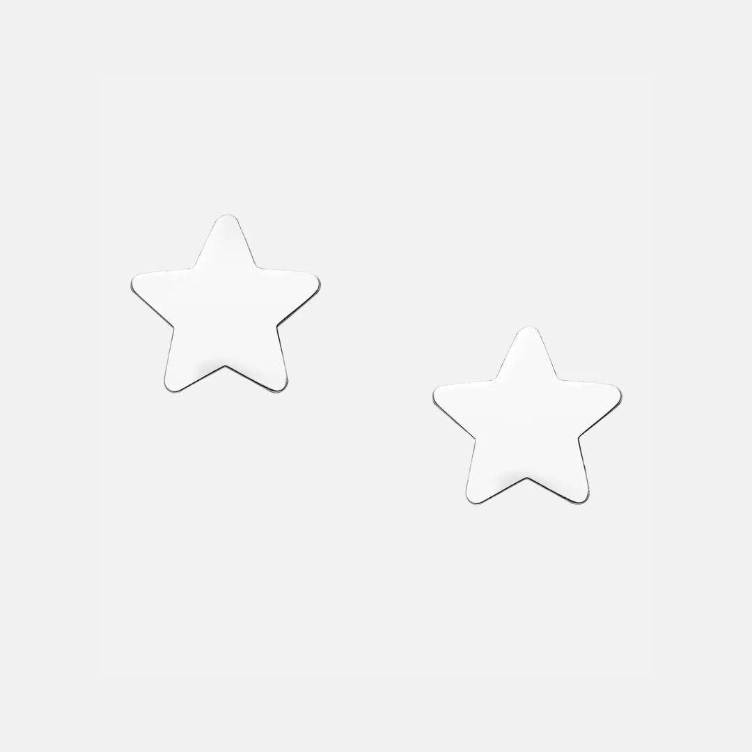 Matt Sterling Silver Star Studs