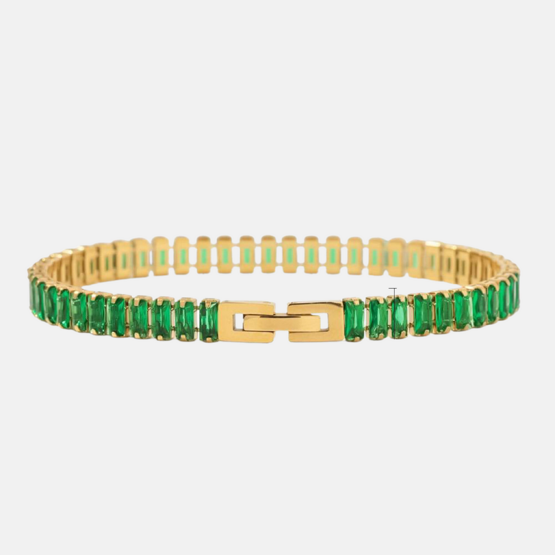 Margot Baguette Tennis Bracelet - Emerald