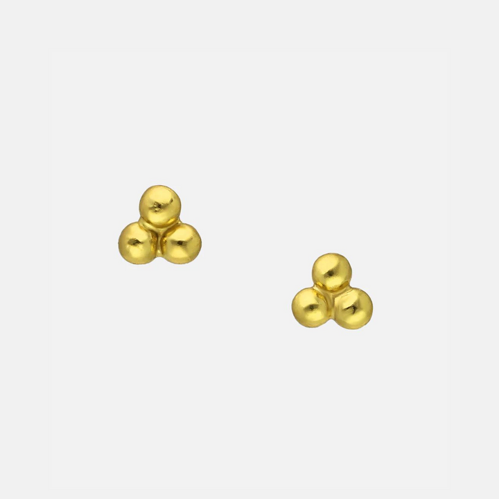 Gold Dot Trio Stud Earrings