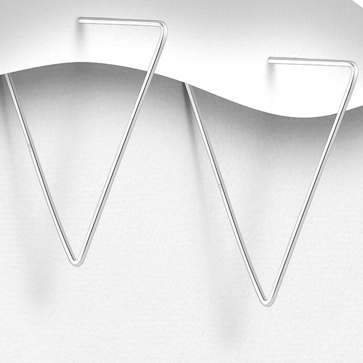 Geo Fine Sterling Silver Hoop Earrings - Hexagonal | Triangular