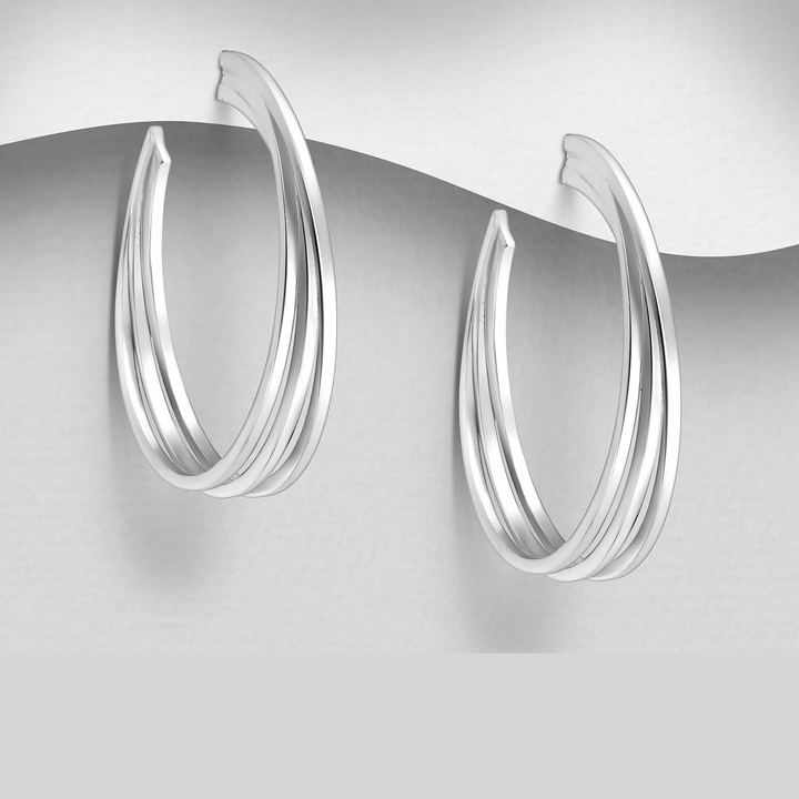 Twisted Sterling Silver Hoop Earrings