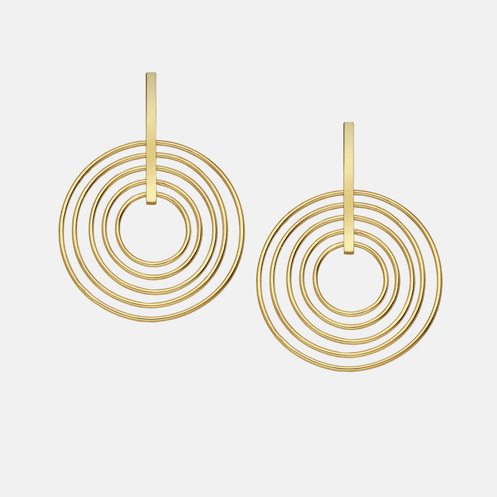 Tammi Matt Gold Rings Drop Earrings