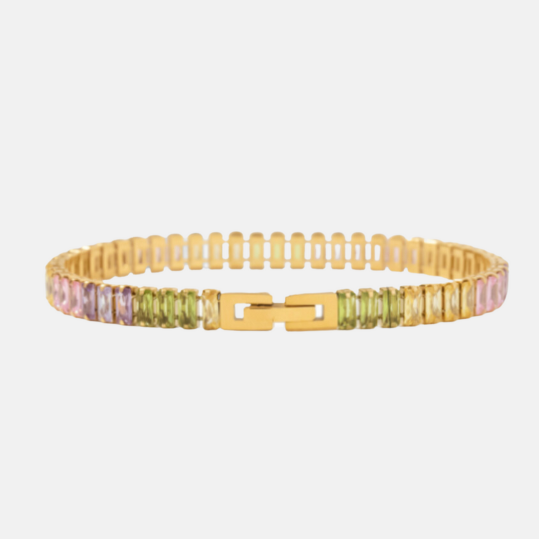 Margot Baguette Stones Tennis Bracelet - Multi Coloured