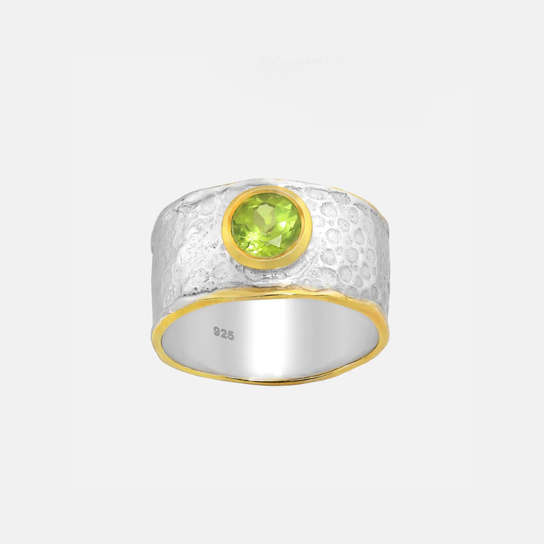 Arya Peridot Hammered Ring