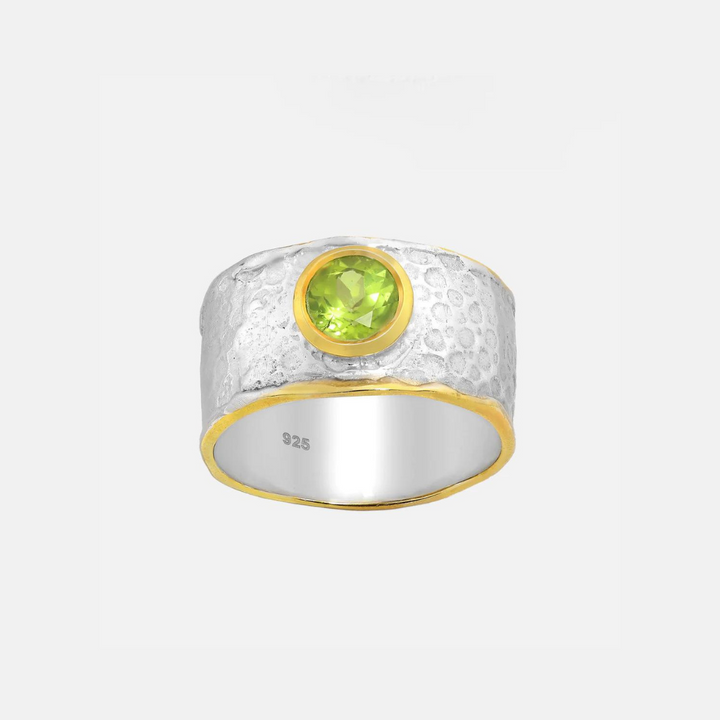 Arya Peridot Hammered Ring