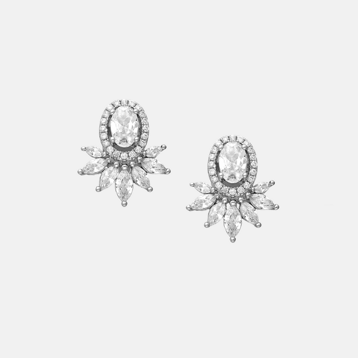 Ritz Zircon Petal Fan Earrings