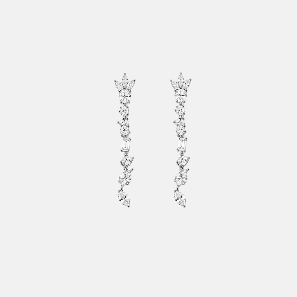 Adorn Sterling Silver Mixed Stone Drop Earrings