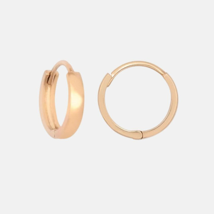 9ct Gold Plain Huggie Hoops - White Gold | Rose Gold | Yellow Gold
