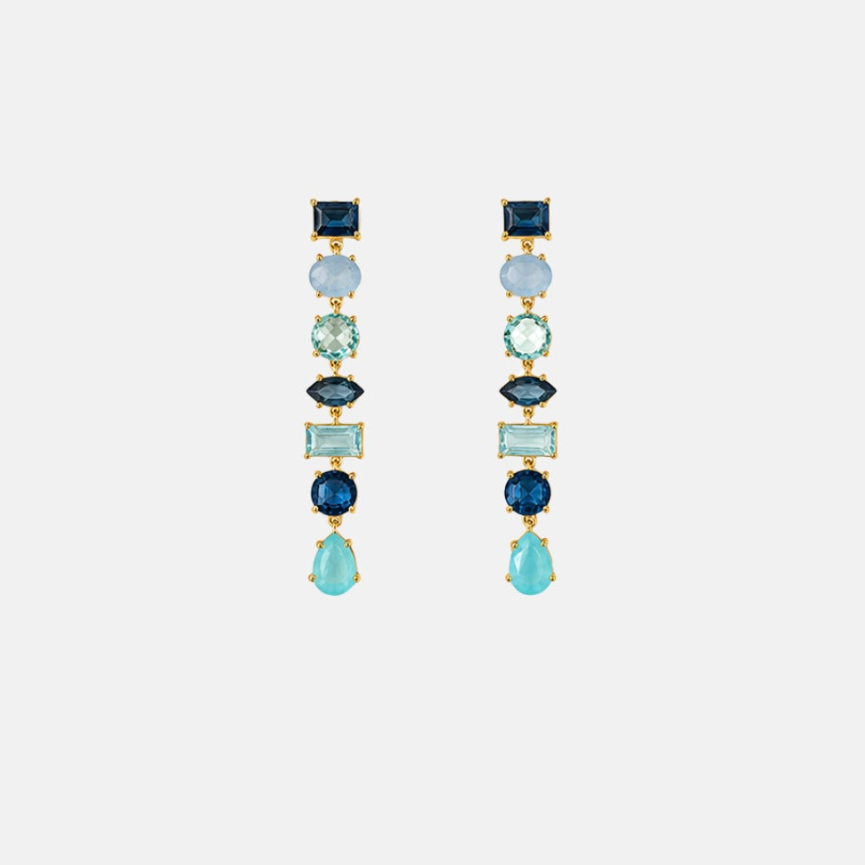 Ocean Gemstone Cascade Earrings