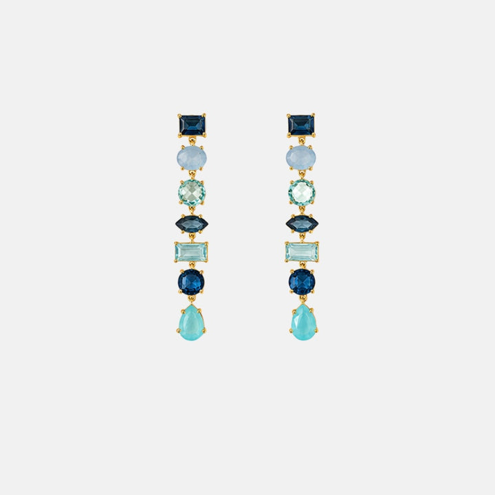 Ocean Gemstone Cascade Earrings