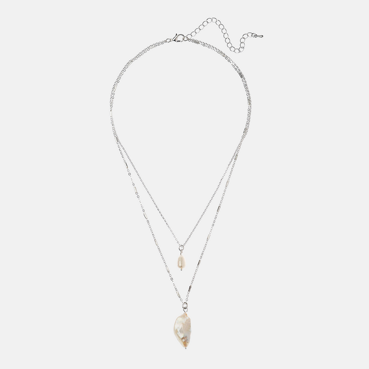 Gia Silver Modern Layer Necklace