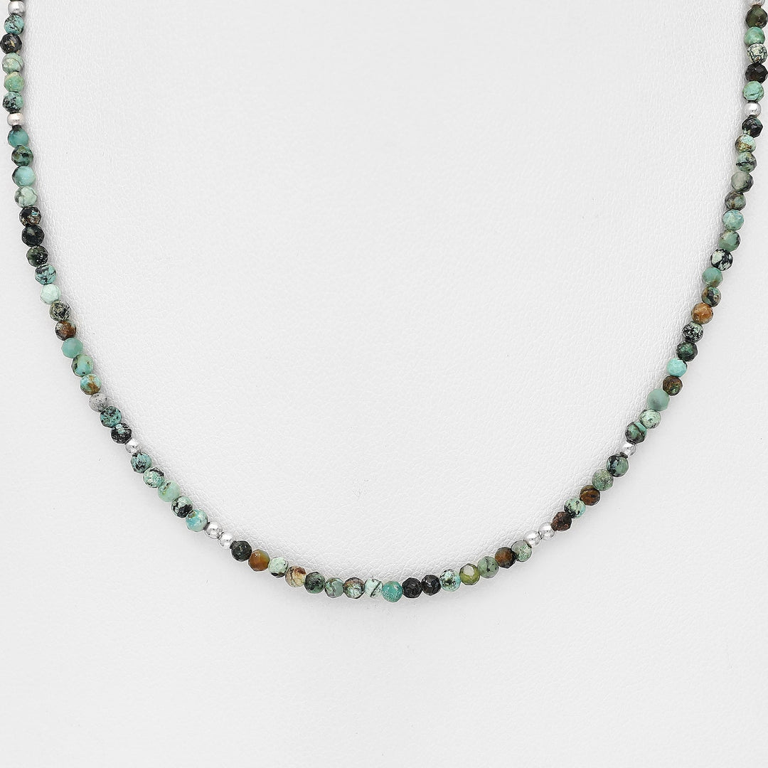 Sia Stone Choker Necklaces - Black Onyx | Chrysocolla | Howlite | Fresh Water Pearl | Tourmaline | Turquoise