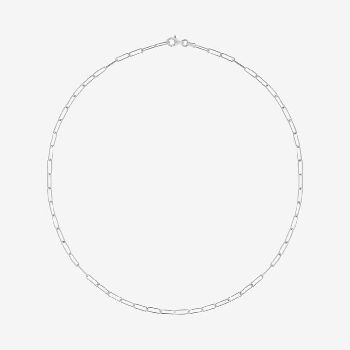 Edie Dainty Silver Square Link Necklace - 17 Inch | 23 Inch | 35 Inch | 45 Inch