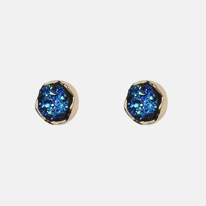 Neptune Stone Gold Stud Earrings