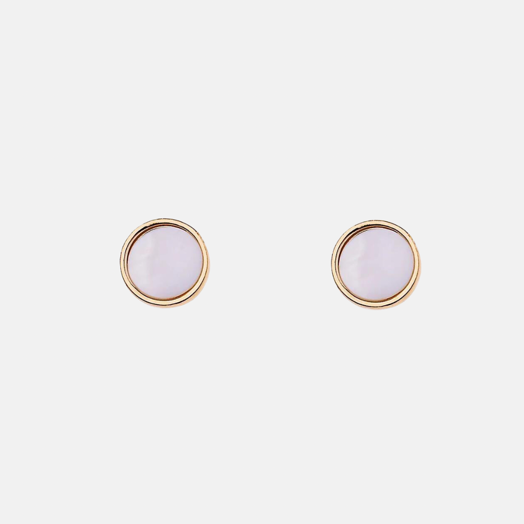 Mother of Pearl Koki Gold Stud Earrings