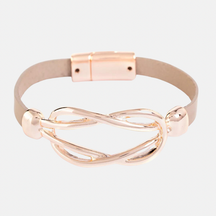Provence Leather Bracelet - Silver | Rose Gold