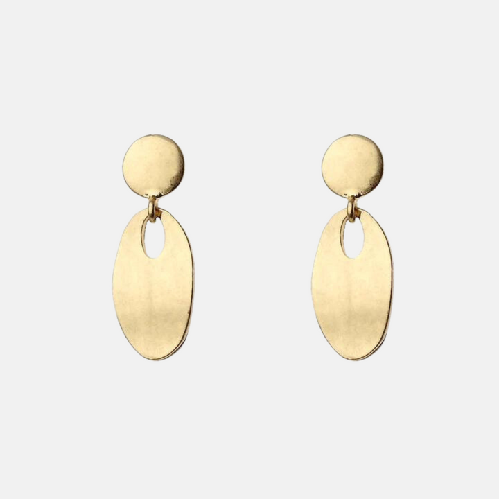 Leilah Matt Gold Drop Earrings