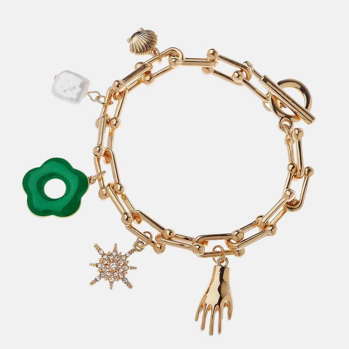 Venega Green Flower Charm Bracelet