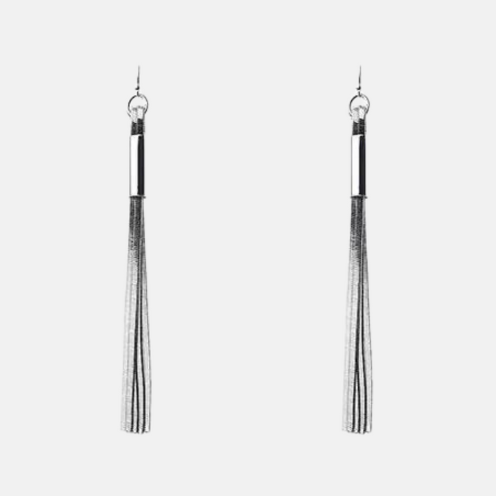 Iguazu Long Tassel Earrings - Silver | Gold