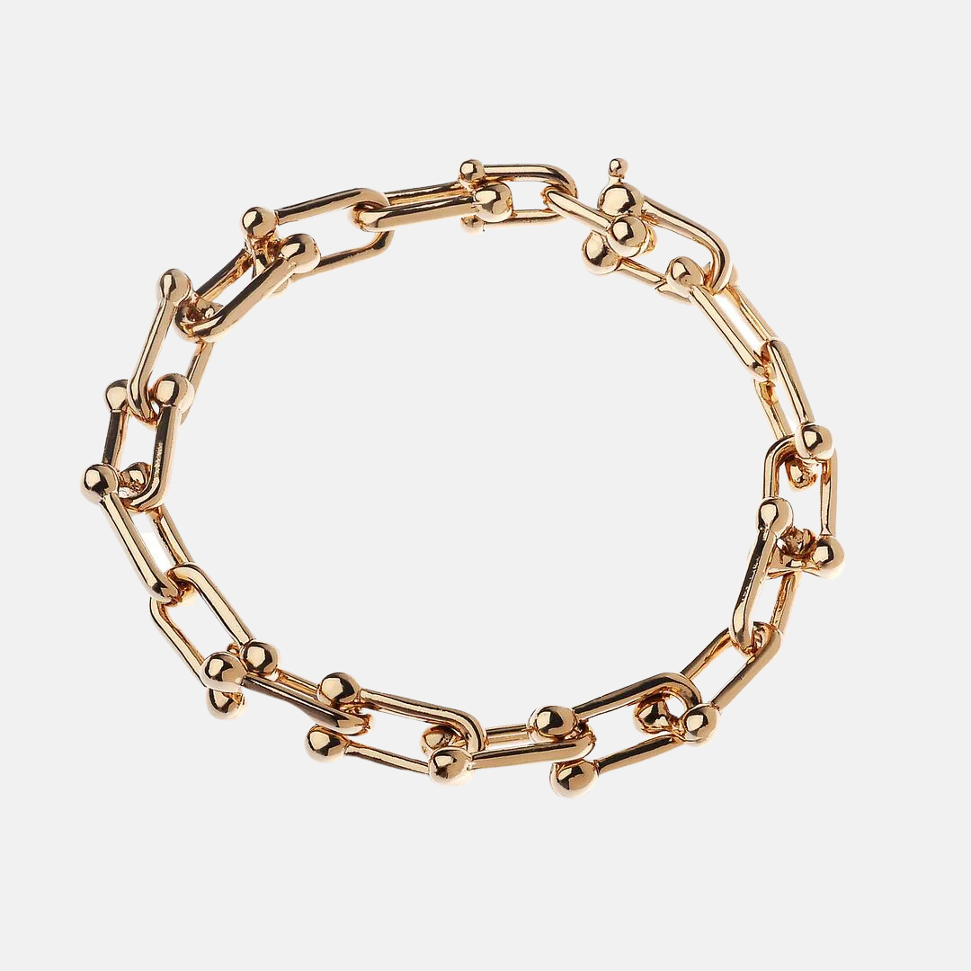 Venega Gold Square Link Bracelet