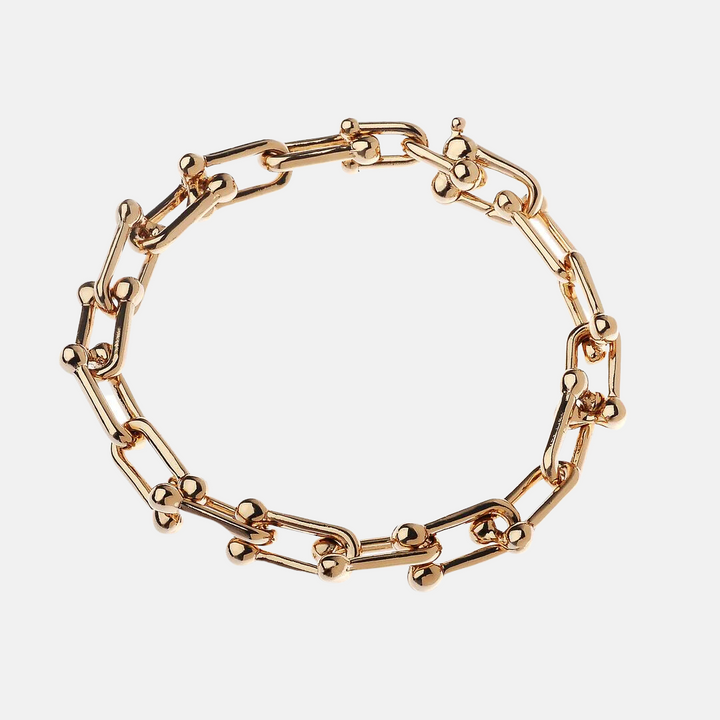 Venega Square Link Bracelet - Silver | Gold