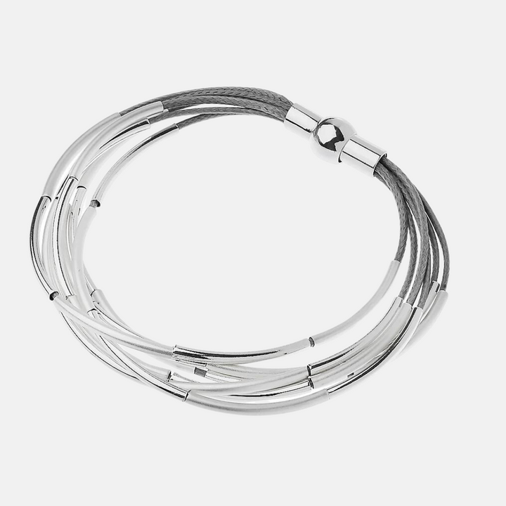 Layered Silver Nica Bracelet