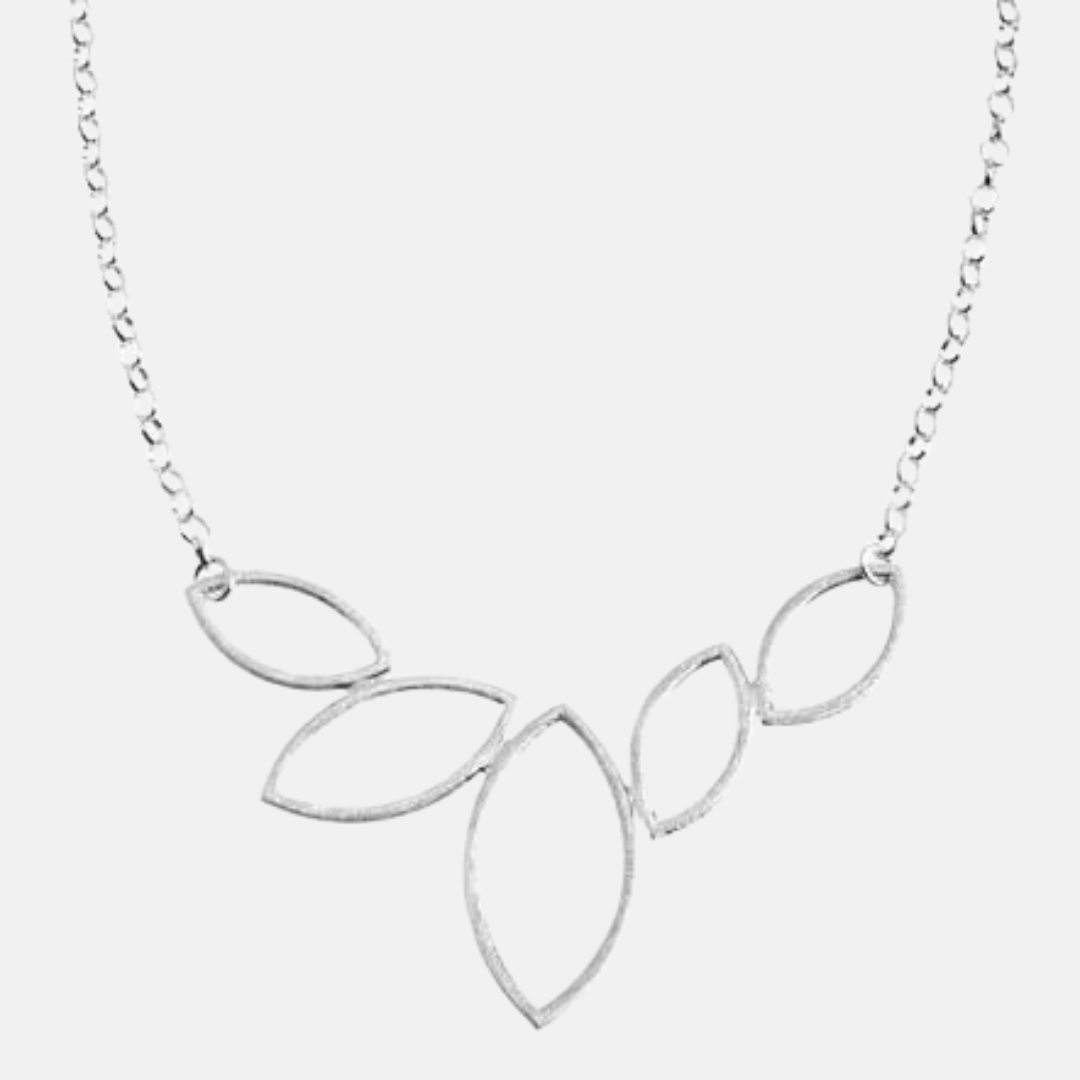 Abstract Leaves Sterling Silver Necklace
